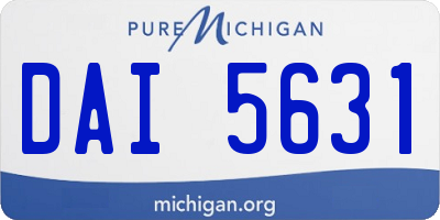 MI license plate DAI5631