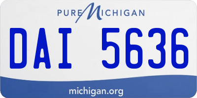 MI license plate DAI5636