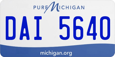 MI license plate DAI5640