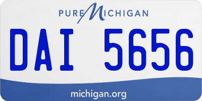 MI license plate DAI5656