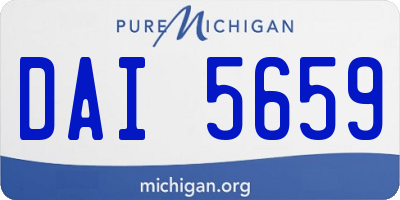 MI license plate DAI5659