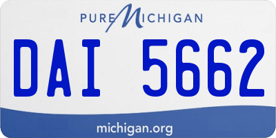 MI license plate DAI5662