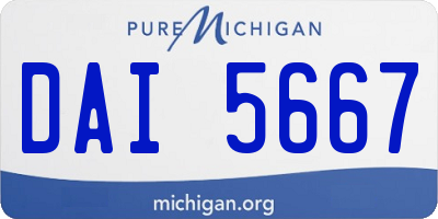 MI license plate DAI5667