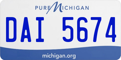 MI license plate DAI5674