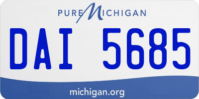 MI license plate DAI5685