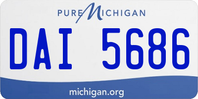 MI license plate DAI5686