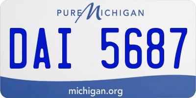 MI license plate DAI5687