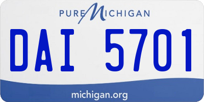 MI license plate DAI5701