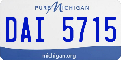 MI license plate DAI5715