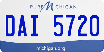 MI license plate DAI5720