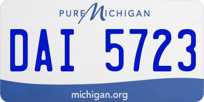 MI license plate DAI5723