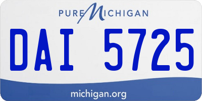 MI license plate DAI5725
