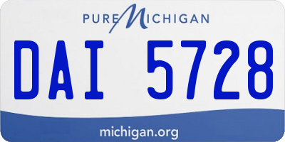 MI license plate DAI5728