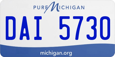 MI license plate DAI5730