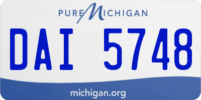 MI license plate DAI5748