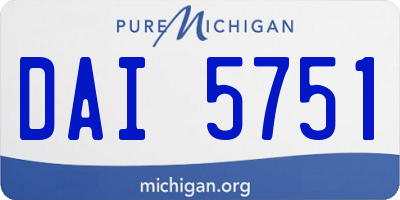 MI license plate DAI5751