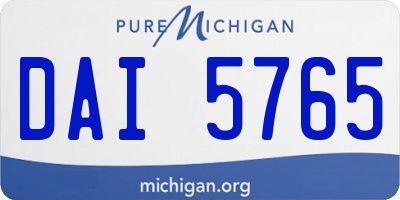 MI license plate DAI5765