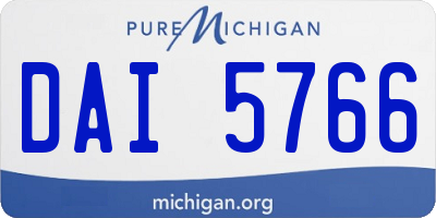 MI license plate DAI5766