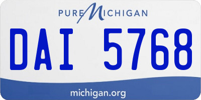 MI license plate DAI5768