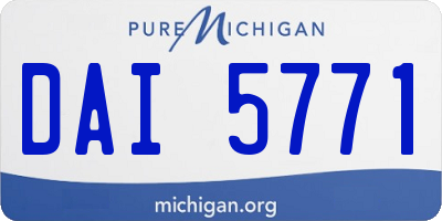 MI license plate DAI5771