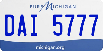MI license plate DAI5777