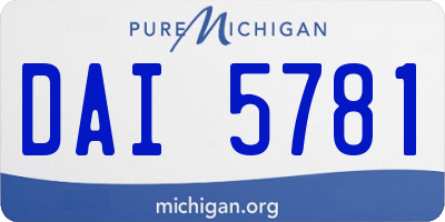 MI license plate DAI5781