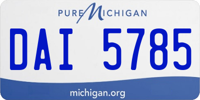 MI license plate DAI5785