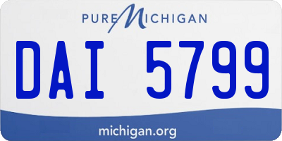 MI license plate DAI5799