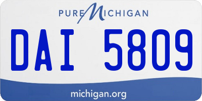 MI license plate DAI5809