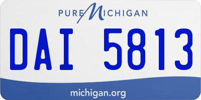 MI license plate DAI5813