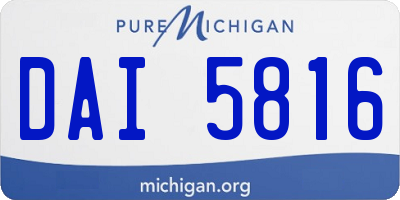 MI license plate DAI5816