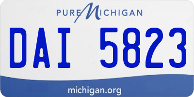 MI license plate DAI5823