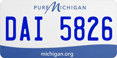 MI license plate DAI5826