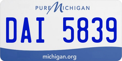 MI license plate DAI5839