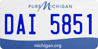 MI license plate DAI5851