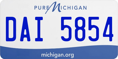 MI license plate DAI5854