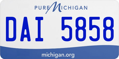 MI license plate DAI5858