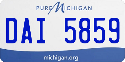 MI license plate DAI5859