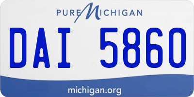 MI license plate DAI5860