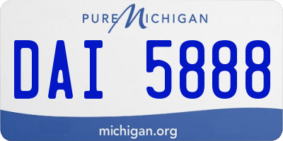 MI license plate DAI5888