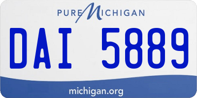 MI license plate DAI5889