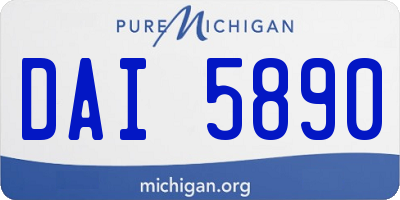 MI license plate DAI5890
