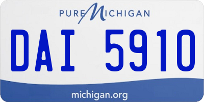 MI license plate DAI5910