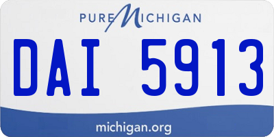 MI license plate DAI5913