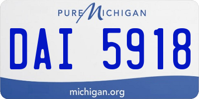 MI license plate DAI5918