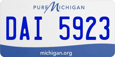 MI license plate DAI5923