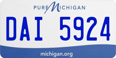 MI license plate DAI5924
