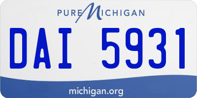 MI license plate DAI5931