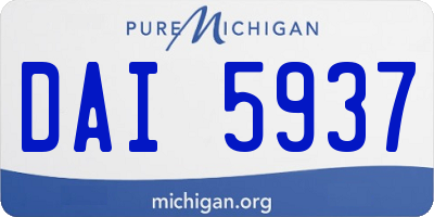 MI license plate DAI5937