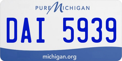 MI license plate DAI5939